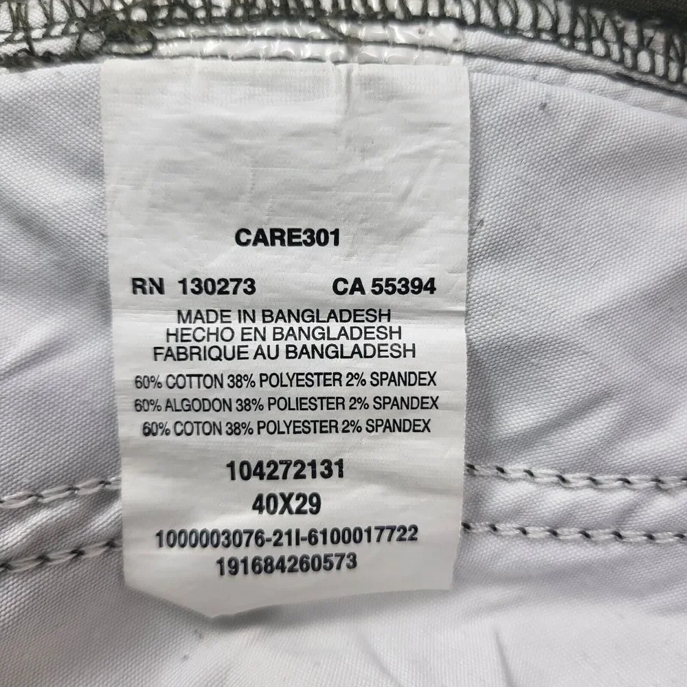 LEE Extreme Comfort MVP Pants Mens 40x29 Green‎ Stretch Relaxed Fit Work Chino
